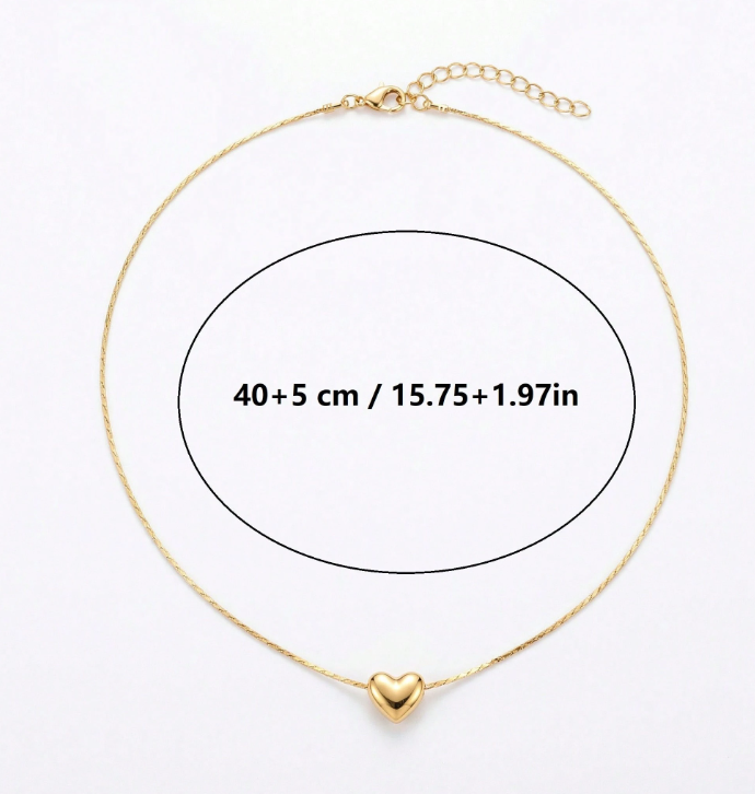 Colar com pingente em formato de coração, elegante e delicado 3 Colar com pingente em formato de coração, elegante e delicado - Image 3