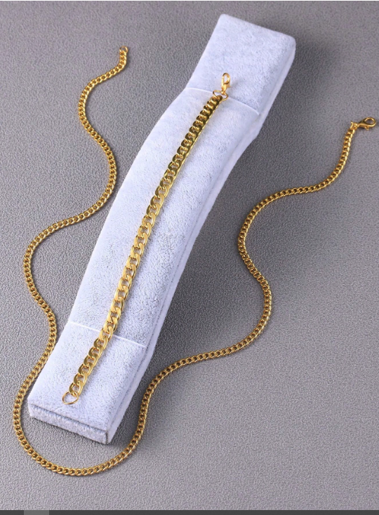 2 Peças/Conjunto Homens Moda Aço Inoxidável Simples Jogo Todo Colar E Conjunto De Pulseira 2 2 Peças/Conjunto Homens Moda Aço Inoxidável Simples Jogo Todo Colar E Conjunto De Pulseira - Image 2