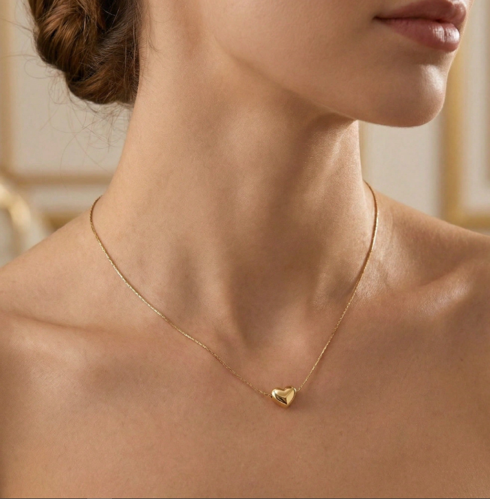 Colar com pingente em formato de coração, elegante e delicado 5 Colar com pingente em formato de coração, elegante e delicado - Image 5