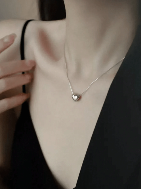 Colar com pingente em formato de coração, elegante e delicado 8 Colar com pingente em formato de coração, elegante e delicado - Image 8