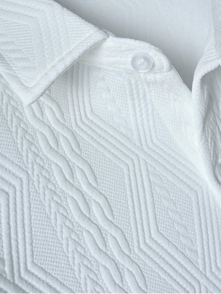 Camisa Manfinity CasualCool para homem com patchwork em cores contrastantes, fecho frontal com botões e manga curta. Estilo bloco de cores. - Image 6