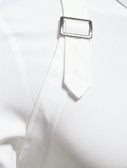 Camisa masculina de manga comprida, lisa e de cor sólida, estilo coreano, da Manfinity AFTRDRK. Ideal para marido, trabalho e outono. - Image 4