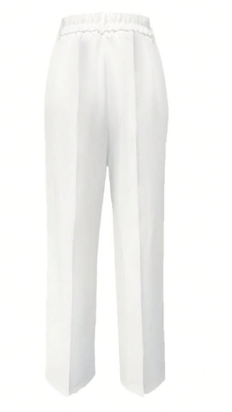 Calças retas de cor sólida, versáteis e modernas, brancas, para a primavera - Image 3