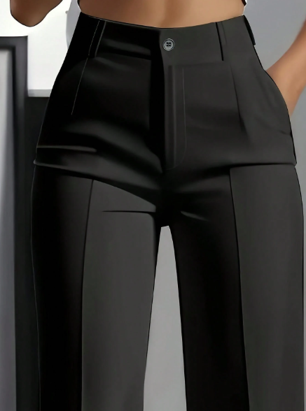 Calças retas de cor sólida, versáteis e modernas, brancas, para a primavera - Image 5