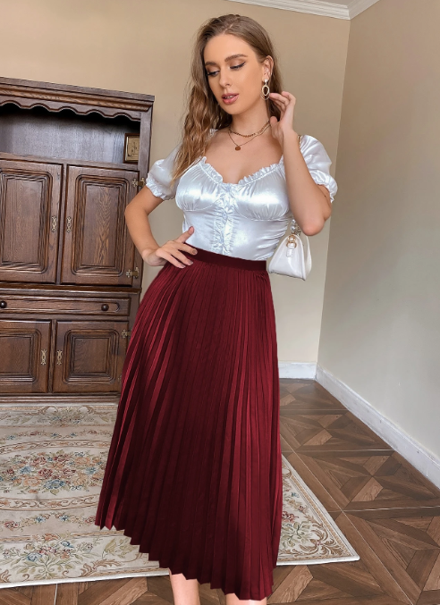 Saia plissada lisa Pariaura - Image 6