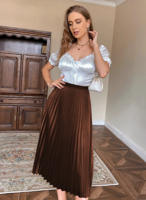 Saia plissada lisa Pariaura - Image 10