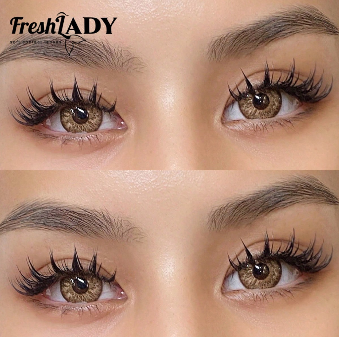 Lentes de contato coloridas Freshlady Subtle Color para estudantes, modelo Tequila Sunrise, descartáveis, para uso em 1 ano, ideais para fantasias de Halloween e cosplay. - Image 2