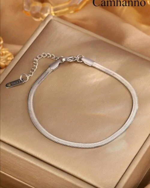 Pulseira Snake Flat Malha Prata 3mm